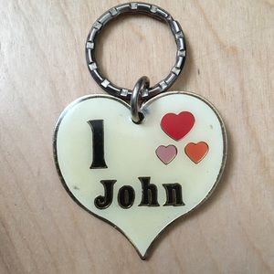 Vintage “I Love John” keychain